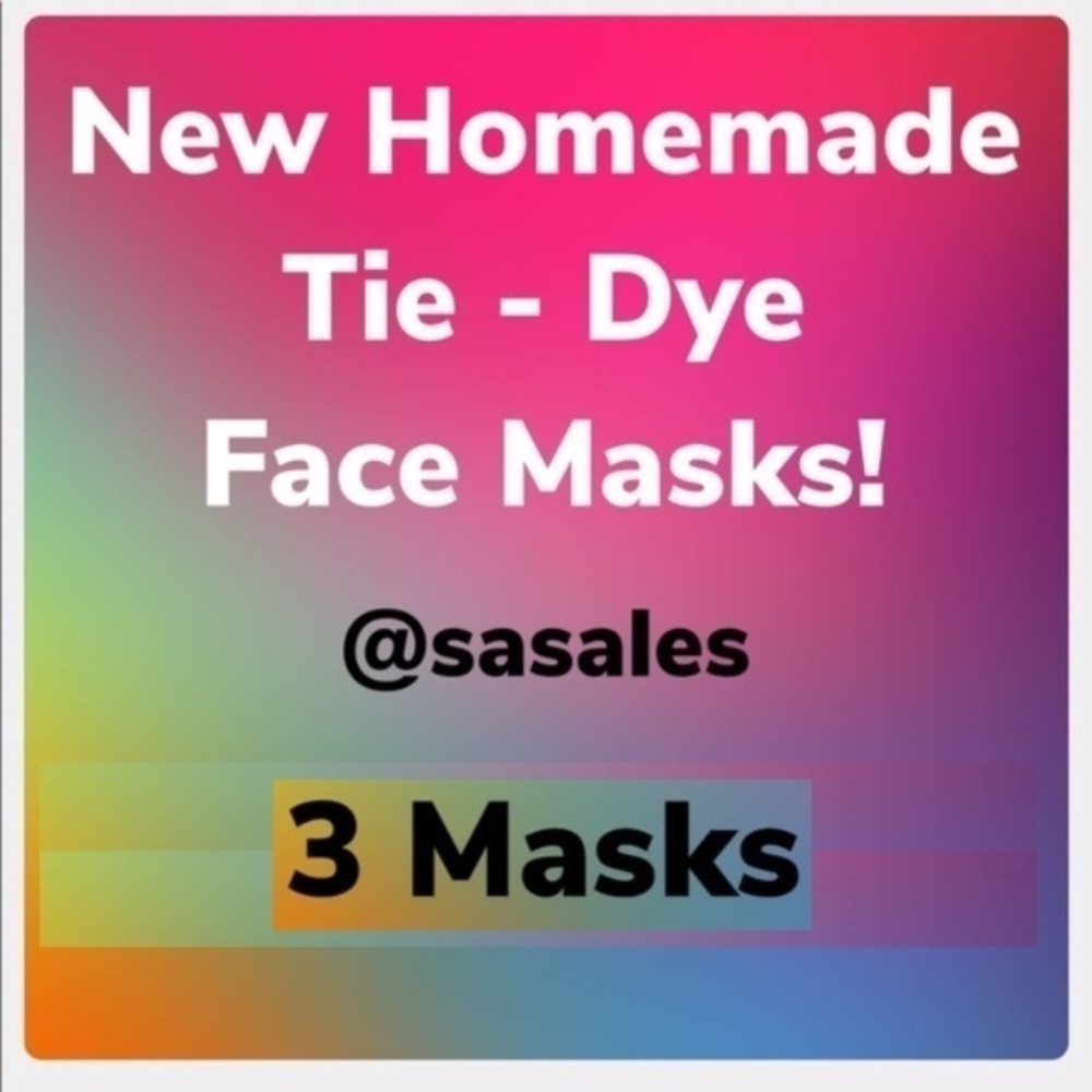New Homemade Tie-Dye Face Masks - 3 Masks